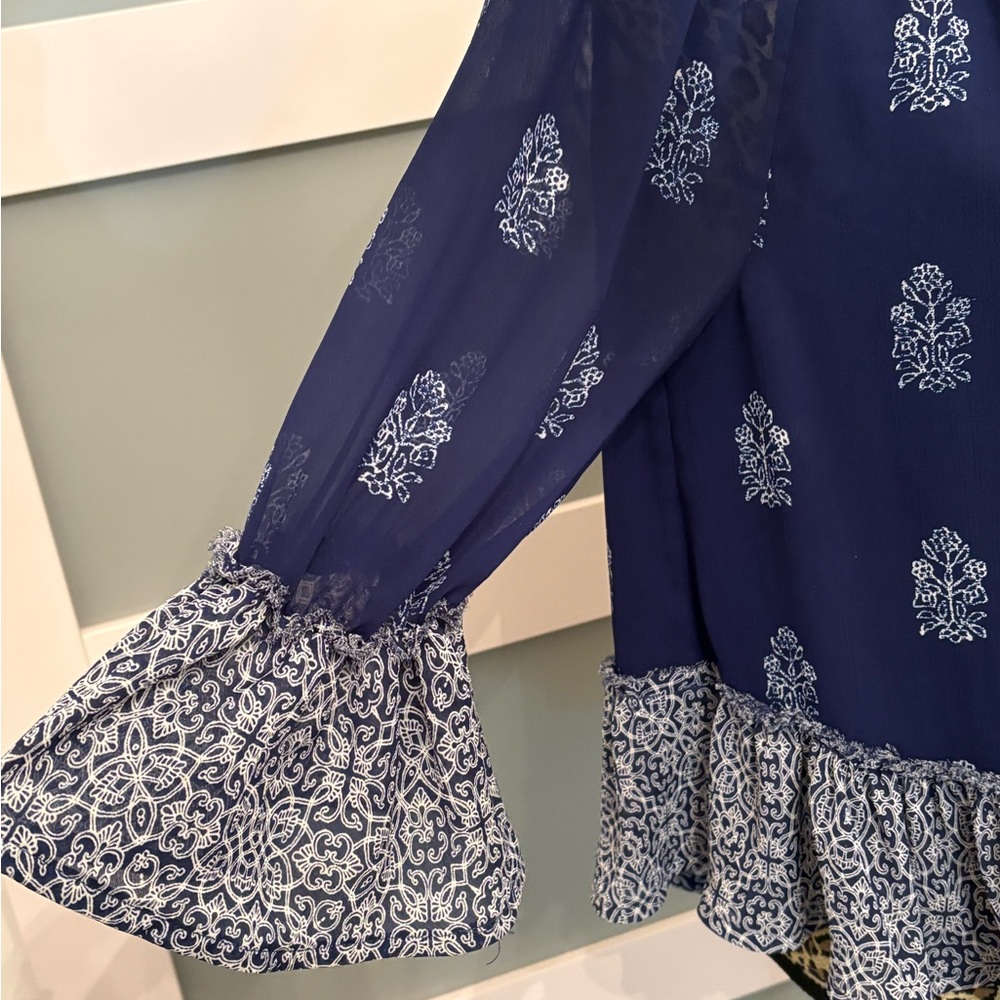 Lucky Brand Floral Indigo Blouse - Picture 4 of 8